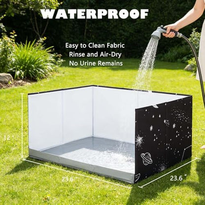 Dog Grass Pad with Tray,Foldable Dog Litter Box with High Walls,Odor Free Artificial Grass Pad for Dog Potty,No Assembly,No Spill, Waterproof, Easy to Clean (Black Star, S-23.6''Lx23.6''Wx12''H) - Image 4