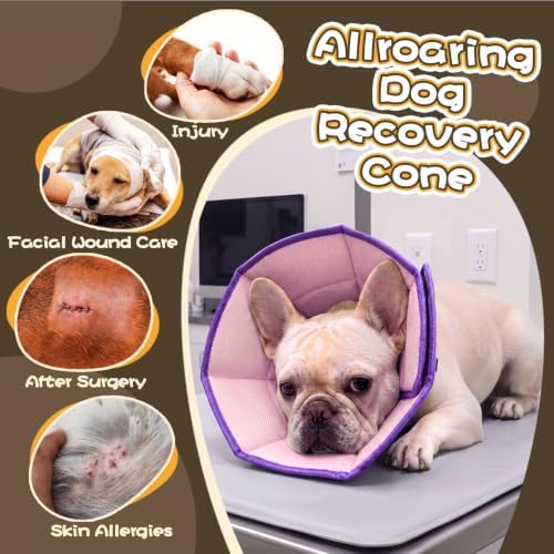Allroaring Soft Dog Recovery Cone Adjustable Stop Licking Wounds Purple M - Image 5