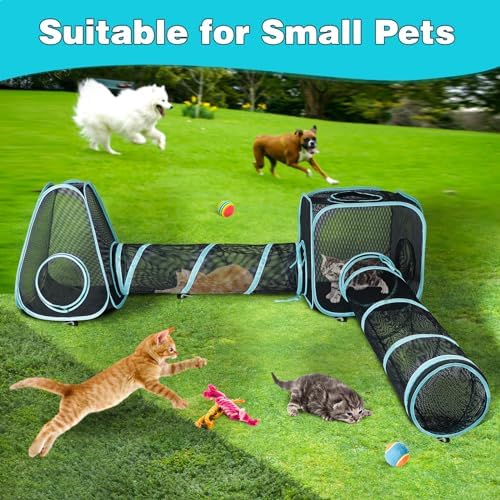 Outdoor Cat Enclosure, 4-in-1 Cat Tent Tunnel Playpen Set - Image 6