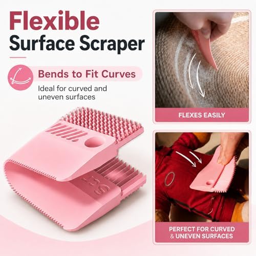 Self-Cleaning Cat Brush for Shedding and Pet Hair Remover Set, Pink - Image 5