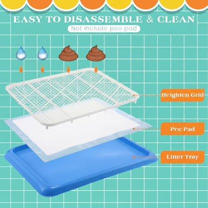 Mifoci 2 Pcs Dog Potty Tray, Mesh Puppy Training Pad, 19.7 x 14.2 Inch, Blue - Image 3