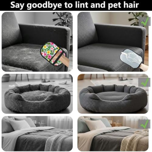 Blue Aloha Pet Hair Removal Glove Brush Pet Hair Remover Tool for Carpet - Image 3