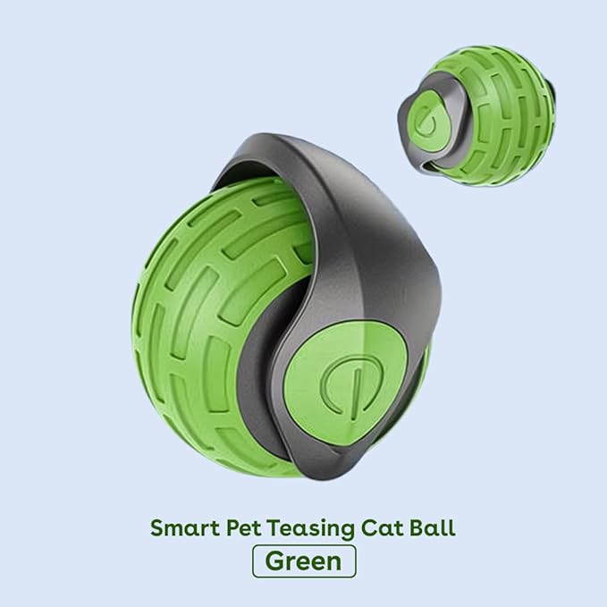 Interactive Cat Toys for Indoor Cats,The 3rd Generation Agile Moving Cat Ball with Elastic Mesh Tail,Automatic Kitten Toys for Bored Indoor Adult Cats,Motion Activated (Green)
