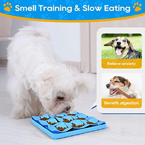 Silicone Snuffle Mat for Dogs, Blue, 8 x 8 inches - Image 3