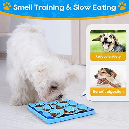 Silicone Snuffle Mat for Dogs, Blue, 8 x 8 inches - Image 3
