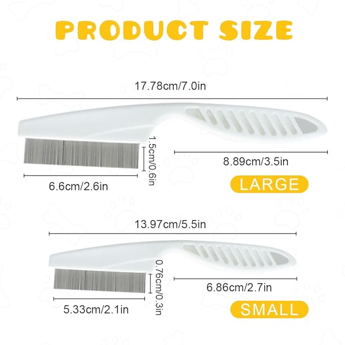 Multifunctional Pet Comb,2PCS New Pet Hair Removal Flea Comb for Dogs Cats,Grooming Brush Fine Magic Knot Remover,Fine-Tooth Stainless Cleaning Massage Brush for Puppies (Purple)