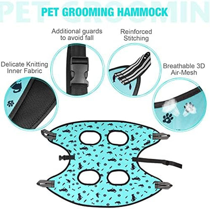 ATESON Dog Grooming Hammock - Pet Harness for Grooming Nail Trimming (M 40lb), Dog Sling for Nail Clipping, Dog Hanging Holder for Cutting Nail with Nail Clippers - Image 5