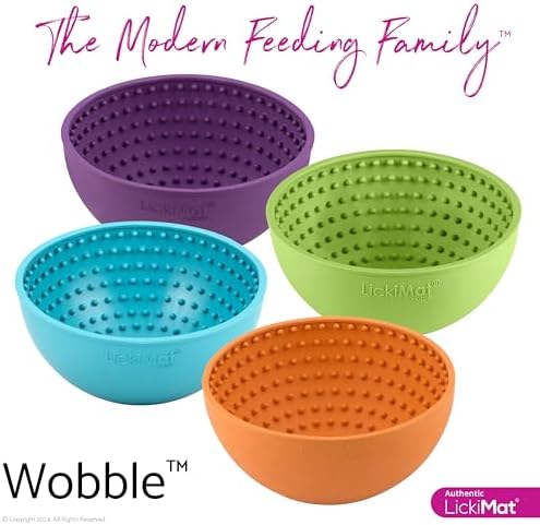 LICKIMAT Wobble, Dog Slow Feeder Bowl Lick Mat, Boredom Anxiety Reducer; Perfect for Food, Treats, Yogurt, or Peanut Butter. Fun Alternative to a Slow Feed Dog Bowl, Purple - Image 6