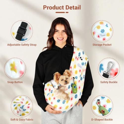 Cat Sling Carrier, Hands-Free Pet Sling for Small Dogs & Cats - Image 5