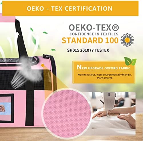Cat Carrier Pet Carriers Airline Approved for Small Dogs Kitten Carriers for Small Medium Cats Under 15lb, Collapsible Soft Sided TSA Approved Travel Carrier, Pink - Image 5