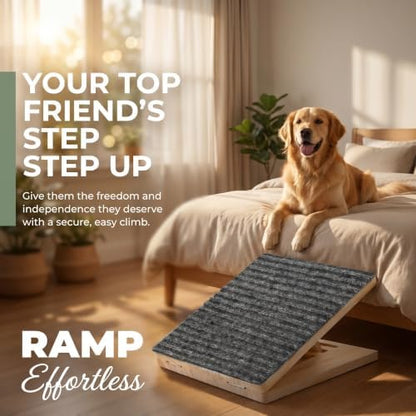 2 Pack Dog Ramp for Stairs - Adjustable Foldable Wooden Small Dog Ramp & Dachshund Ramp,Pet Ramp with Non-Slip Mat, Portable Pet Steps for Senior Pets & Puppies, 100lb Capacity - Image 4