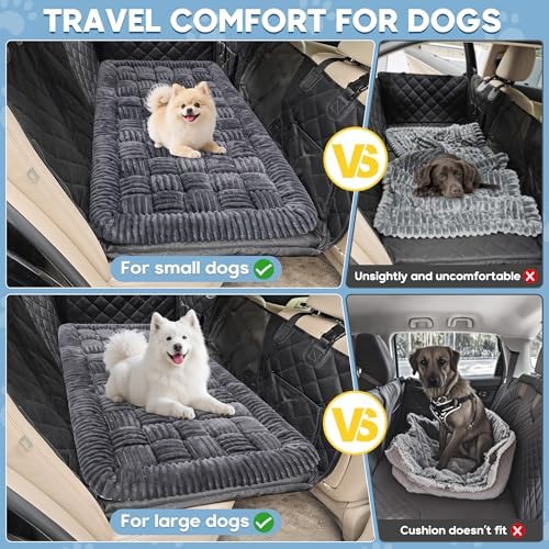 Dog Car Bed Mat Non-Slip Backseat Extender Dog Bed 56x28.7 Gray - Image 2