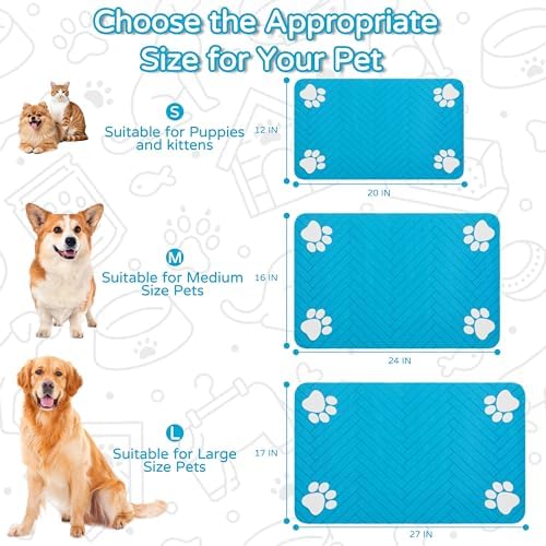 Dog Cat Food Mat, Absorbent Pet Feeding Mat for Food and Water Bowl - Image 3