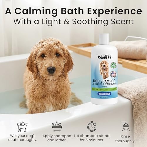 Dog Shampoo, Conditioner & Detangler, Gentle Tearless, Ocean Breeze, 16OZ - Image 3