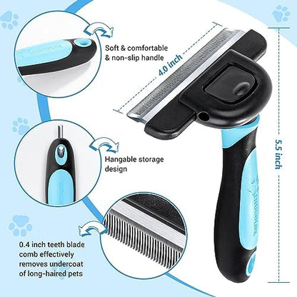 MIU COLOR Long Hair Pet Grooming Brush for Medium & Large Dogs & Cats,Blue - Image 5