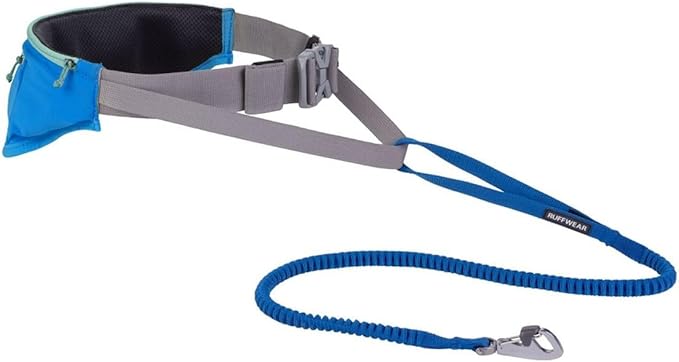 Ruffwear, Trail Runner Belt, Hands Free Adjustable with Pocket, Blue Pool, Small/Medium