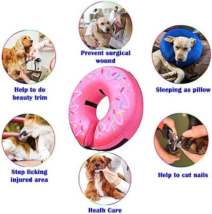 Inflatable Dog Cone Collar for After Surgery, Doggie Neck Blow up Donut Recovery ECollar, Soft Adjustable Dog Cone for Small Medium Large Dogs and Cats - Image 3