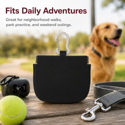 Silicone Dog Treat Pouch for Pet Training One-Hand Access One Cup Silicone Treat Bag with Pull Tab and Auto Closing Lid Treat Pouches for Leash(Color: Black) - Image 5