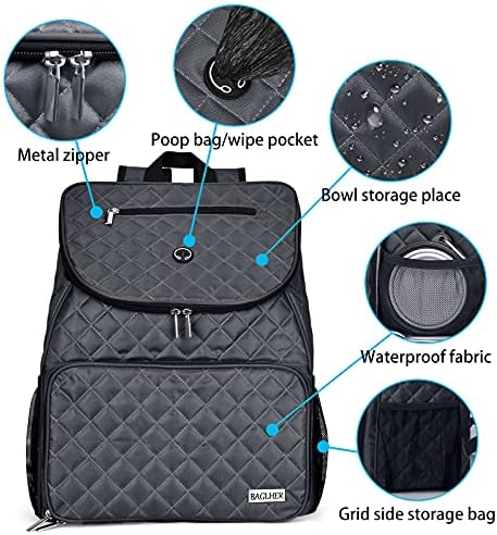 BAGLHER 丨Dog Travel Bag,Airline Approved Pet Supplies Backpack, Dog Travel Backpack with 2 Silicone Collapsible Bowls and 2 Food Baskets. - Image 3