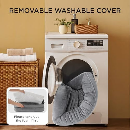 Bedsure Orthopedic Dog Bed Medium Washable Original Design, 28" Grey - Image 5