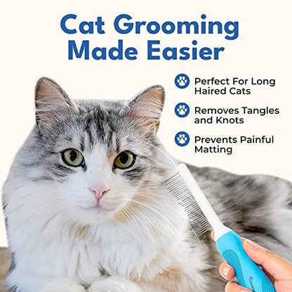 Grooming Comb for Long & Curly Hair in Dogs & Cats - Top Pet Detangler Brush - Removes & Prevents Matted Fur - Perfect for Goldendoodle, Poodle Mixes, and Cat Undercoat - Image 5