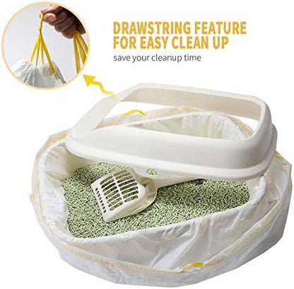 KONE Cat Litter Box Liners, 14 Count Jumbo Extra Durable Large Drawstring Kitty Litter Pan Bags Cat Waste Litter Bags Pet Supplies 36" x 18" - Image 6