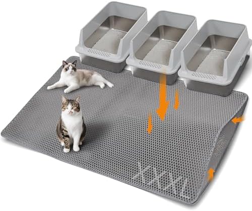 Cat Litter Mat 47"x33" Urine-Proof XL Litter Mat for Litter Box Mat by Anywish