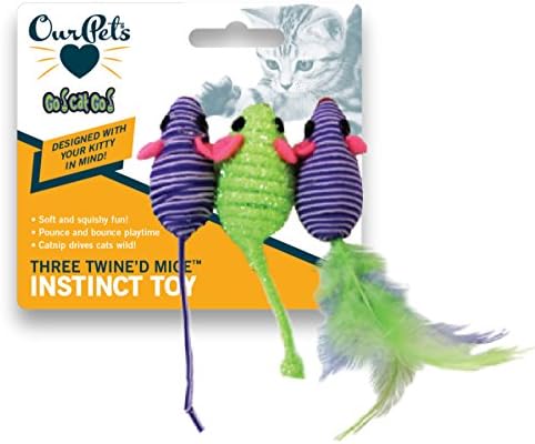 OurPet's Three Twined Mice Catnip Toys for Indoor Cats - Image 3