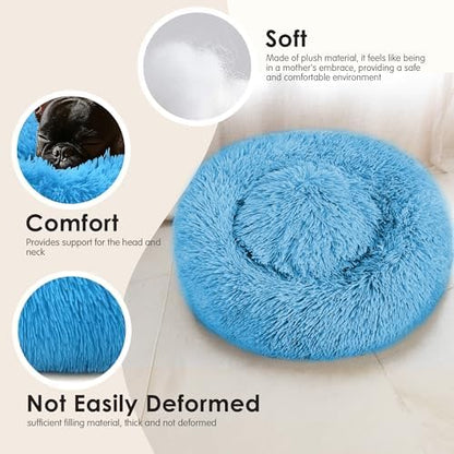 Extra Large Dog Beds, 36in Human Dog Anxiety Relief Comfort Bed(Light Blue) - Image 4
