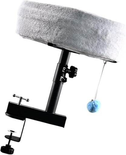 Desk Hammock for Cat with Height Adjustable Lounging Bed Perch Breathable Cloth Resting Bed Hammock