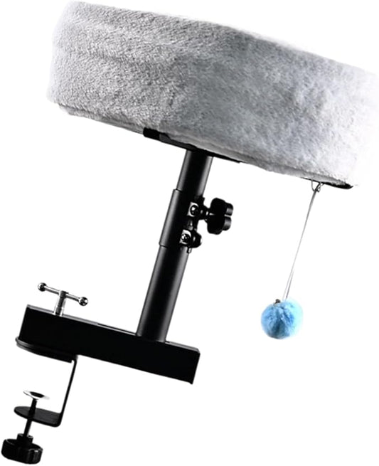 Desk Hammock for Cat with Height Adjustable Lounging Bed Perch Breathable Cloth Resting Bed Hammock
