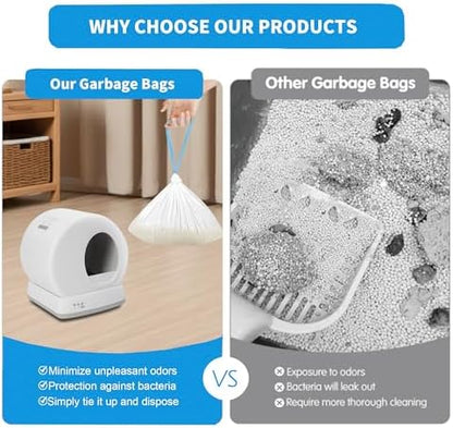 40 Count Self-Cleaning Cat Litter Box Liners Bag Compatible with MW-SC01/MW-SC02/MW-LR01, Drawstring Heavy Duty Cat Litter Receptacles Bags Fit For Automatic Pet Litter Box-17.7" * 19.7" - Image 6