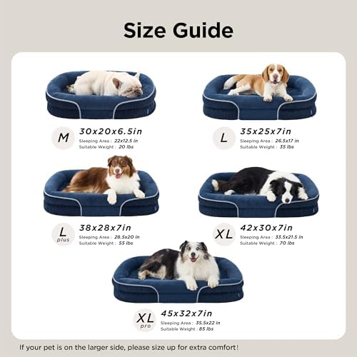 Bedsure XL 360°Oval Bolster Orthopedic Dog Beds Large Sized Dog,42" Blue - Image 6