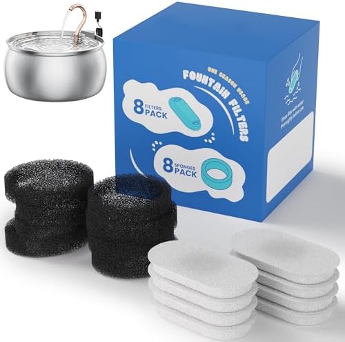 Official SwanNeck Cat Water Fountain Replacement Filters- 8+8 Pack by Kenida