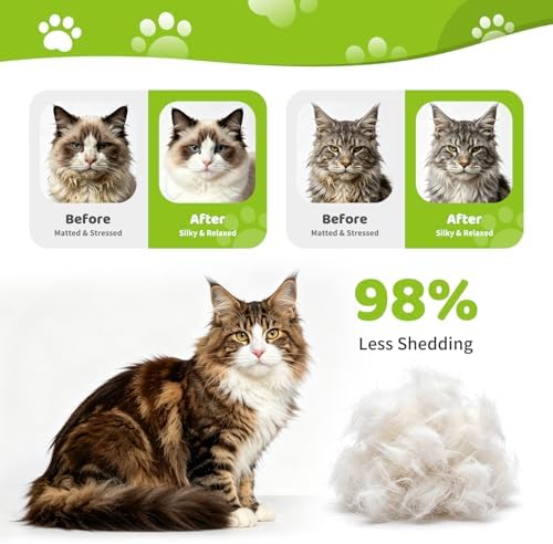 3-in-1 Cat Brush for Long Hair Cats, Dematting & Deshedding Tool - Image 5