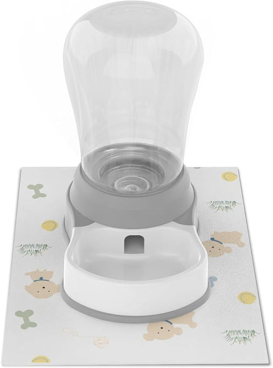 STALTWO 1.6 Gallon Automatic Dog Water Dispenser, Premium Large Capacity Gravity Pet Water Bowl with Non-Slip Mat for Multiple Pets, BPA-Free Cat Water Feeder for Large Dogs, Refill Less Often, Grey