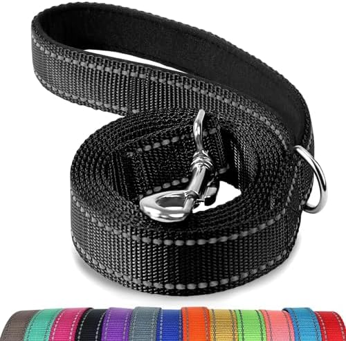 Joytale Reflective Dog Leash for Small Dogs, 6 FT x 3/4", Black by Joytale