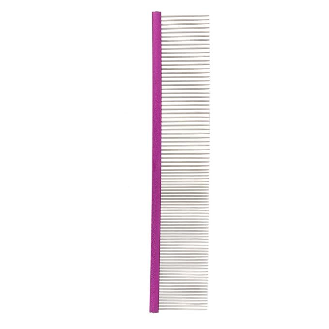 Greyhound Comb For Dogs, Metal Comb For Dogs Metal Dog Comb Cat Comb For Removing and Knots Dog Combs with Rounded Ends Grooming Tool For Long Short Haired Dog (Purple