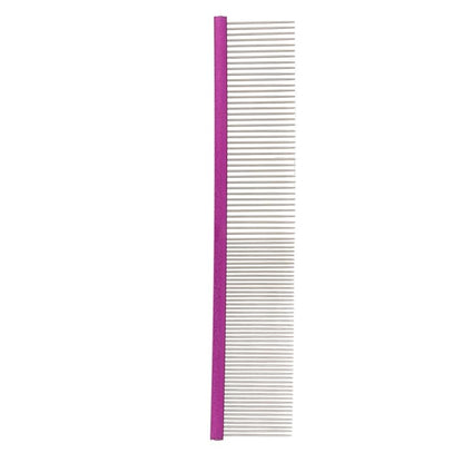 Greyhound Comb For Dogs, Metal Comb For Dogs Metal Dog Comb Cat Comb For Removing and Knots Dog Combs with Rounded Ends Grooming Tool For Long Short Haired Dog (Purple
