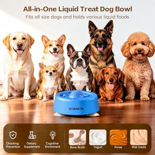 Slow Feeder Dog Bowls for Liquid Treat, 【Enrichment Ball-Roll】 Bone Broth Dog Lick Bowl, 250ML Yogurt Pup Lick Toy for Large Medium Small Breeds Dietary Supplement/Post-op Nutrition - Image 4