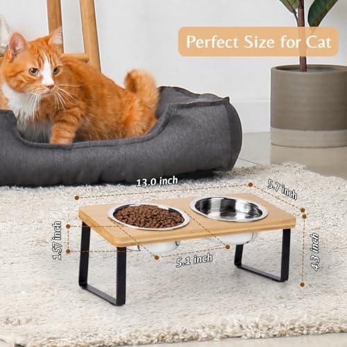 Elevated Cat Food Bowl for Indoor Cats, Raised Water Bowl Set for Kitten - Image 5