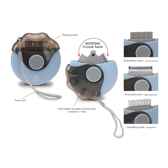Blue 3-in-1 Multi-function Pet Comb