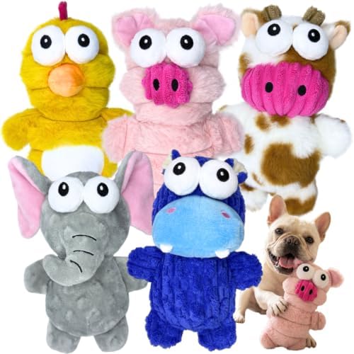 BoYoYo 5 Pack Plush Squeaky Dog Toys for Small Dog,Stuffed Animal Puppy Toy by BoYoYo