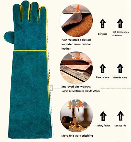 Animal Handling Gloves - 60CM Durable Bite & Scratch Resistant Gloves for Bathing, Grooming, Welding, Handling Dogs, Cats, Birds, Snakes, Parrots, Lizards, Reptiles - Image 4