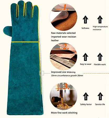 Animal Handling Gloves - 60CM Durable Bite & Scratch Resistant Gloves for Bathing, Grooming, Welding, Handling Dogs, Cats, Birds, Snakes, Parrots, Lizards, Reptiles - Image 4