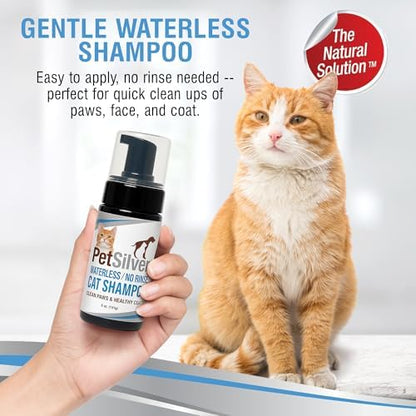 PetSilver Waterless Cat Shampoo, Sensitive Skin, Fragrance-Free, 5 fl oz - Image 2