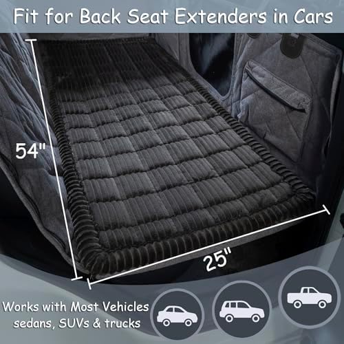 Dog Bed for Car Back Seat, Non-Slip Backseat Pet Bed Mat for Travel, Soft Dog Seat Cover Blanket Washable Couch Protector Fit for Hammock Extenders in Cars, SUVs and Trucks(54"×25" Black) - Image 6
