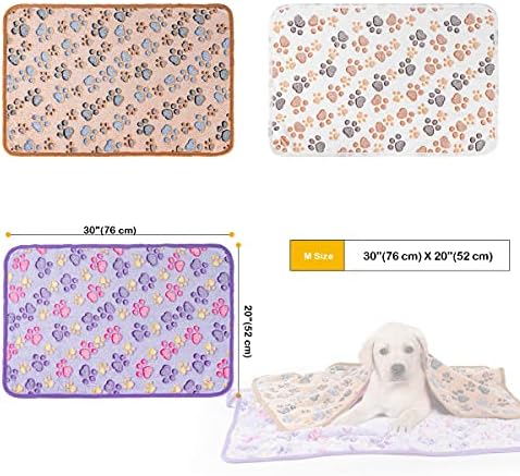 Dono 1 Pack 3 Dog Blankets for Small Dogs, Soft Fluffy Paw Print Pattern Fleece Pet Blanket Warm Sleep Mat, Puppy Kitten Blanket Doggy Mat for Dog Cat Kitten Doggy - Image 4