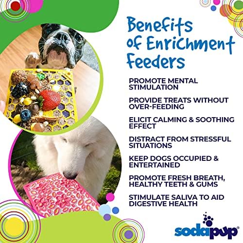 SodaPup Flower Power & Honeycomb eMat Bundle – Durable Lick Mat Feeder Made in USA from Non-Toxic, Pet-Safe, Food Safe Rubber for Avoiding Overfeeding, Digestive Health, Calming, & More - Image 4