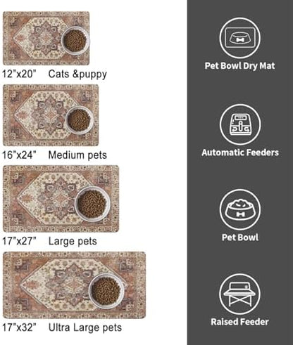 Dog Food Mat for Floors, Absorbent Pet Cat Food Bowl Mat, 12x20 in - Image 6